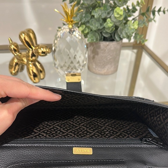 Bally Black Leather Clutch with Gold Accents - Picture 11 of 14